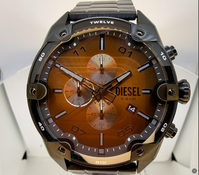 2026 Neu Diesel DZ4691 Herren Chronograph Spiked Schwarz Edelstahl Uhr