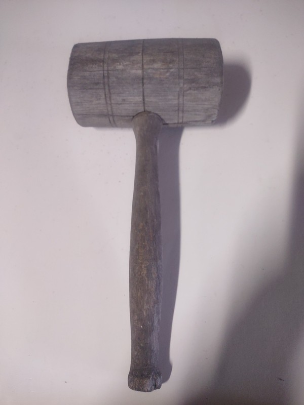 antique wooden mallet all wood hammer primitive tool