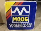 VINTAGE METAL SIGN MOOG PARTS SIGN MOOG CHASSIS PARTS SIGN  1990S