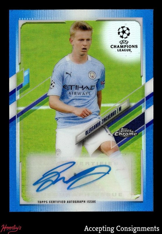 2020-21 Topps Chrome UEFA Champions Blue Refractor Oleksandr Zinchenko AUTO /150