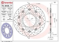 1X Brembo Bremsscheibe Prime - Serie-Oro - Floating Disc 78B40871 FüR Yamaha YZF