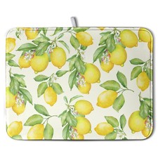 Summer Lemon Dish Drying Mat For Kitchen Counter 18x24 Inch Microfiber Pad