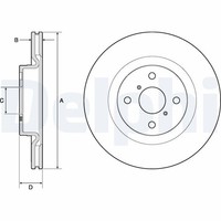 2X Delphi Bremsscheibe BG4762C FüR Toyota Yaris NSP131_ Hybrid NHP130_ NHP130