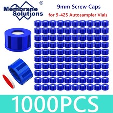1000x Blue 9mm Screw Top Caps Red PTFE Silicone Septa for 2ml 9-425 Sample Vials