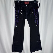 Tripp nyc Daang Goodman Goth Black Pants with Purple Accents Metal Punk size 3