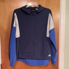Adidas Women  s Size L Hooded Full-Zip Lightweight Running Athletic Jacket
