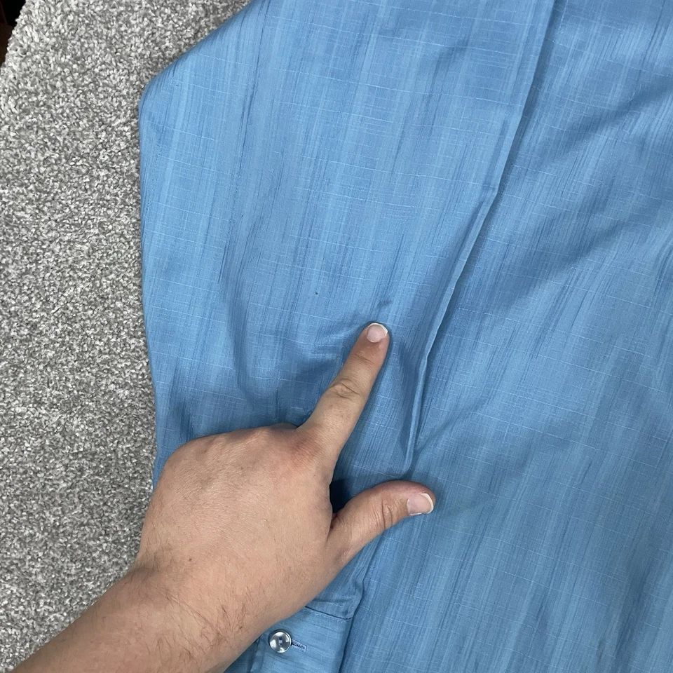 Penneys Towncraft Penn-Prest Shirt Mens L 16-16.5 True Vintage Blue 60s 70s Thin - Image 3 of 4