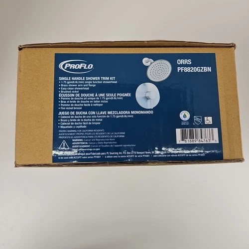 PROFLO PF8820GZBN Orrs Shower Trim Package Brushed Nickel 1.75GPM - Picture 3 of 3