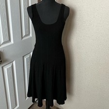 Anthropologie "Bordeaux" Women's Black Textured Sleeveless A Line Dress Small