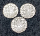 Canada 3 KINGS George Vl Fifty Cent Coins