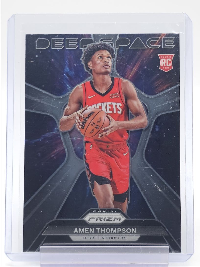 AMEN THOMPSON 2023-24 PANINI PRIZM DEEP SPACE ROOKIE BASKETBALL RC Q3855