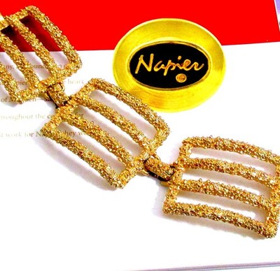 VTG RUNWAY RARE MODERNIST WIDE NAPIER GP BRUTALIST PANEL BRACELET EDGY '70s EXC