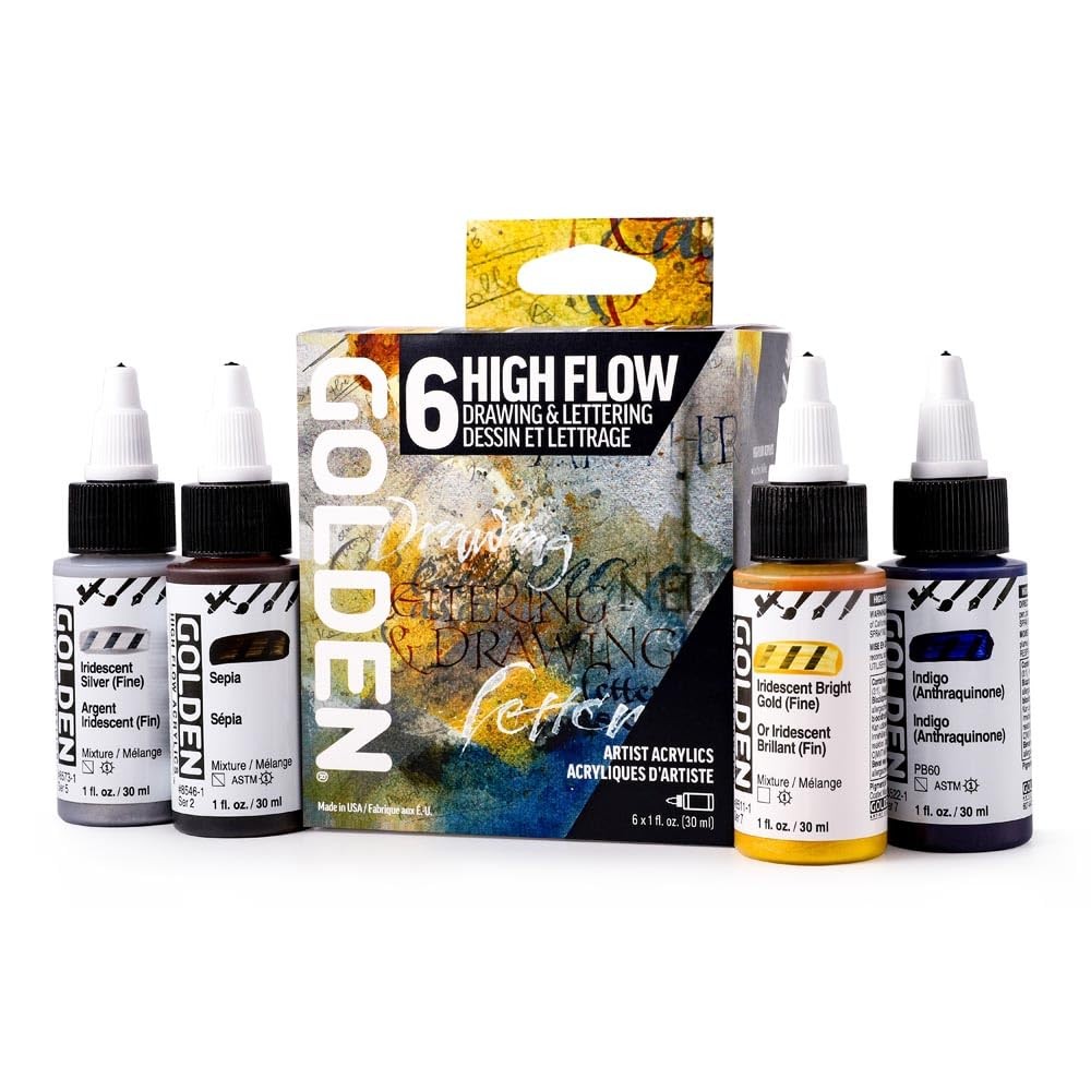 High Flow Acrylics by , High Flow Drawing & Lettering Set, 6