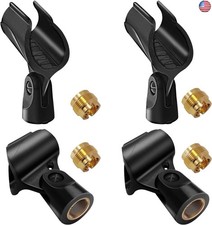 Universal Microphone Clip Holder with 5/8" Male to 3/8" Female Screw Adapter