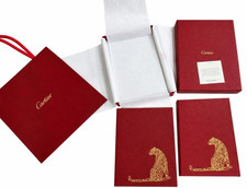 Cartier Panthere Red Notebook 2-Piece Set Unused with Paper Bag from Japan