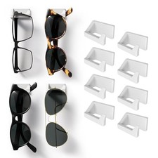MELEN Adhesive Sunglass Organizer Wall -Pack - Strong and Compact 8 White