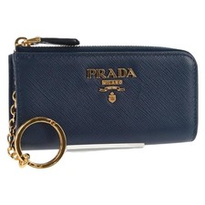 PRADA Key Case Safiano leather Navy Auth am9283V