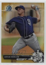 2017 Bowman Chrome Prospects Gold Refractor 24/50 Adrian Morejon #BCP130 3y4