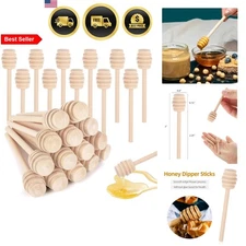 Honey Dipper Sticks 100pcs Mini Wooden Honey Stirrers for Tea Dessert