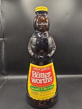 Vintage 1982 Mrs Butterworths Syrup Glass 36 oz 11" Bottle w/ Label  Metal Cap