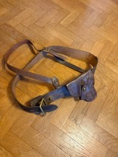 Regio Esercito-Cinturone da Ufficiale in cuoio marrone spallaccio-fondina I-IIGM