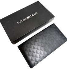 Emporio Armani Black Leather Wallet Men s Bifold Luxury Designer Wallet