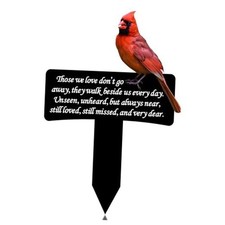 Cardinals Grave Decorations for Cemetery Memorial Plaque Stake for Grave,