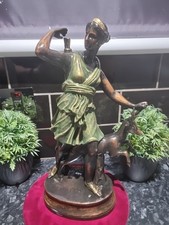 Antyczna statuetka myśliwska z brązu / miedzi Diana, połowa XIX wieku.