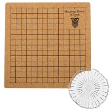 Macrame Board Pins Kit, Double Sided Grid Board for Braiding with 30 T-Pins, M