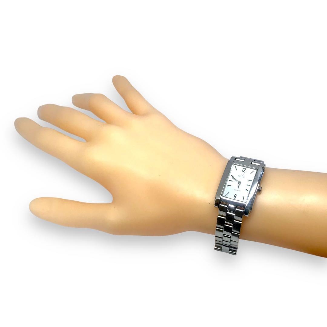 BULOVA Rectangular Silver Quartz Watch, Swiss Mad… - image 6