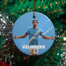 Tijjani Reijnders Inspired Design - Manchester Fans Ceramic Xmas Ornament