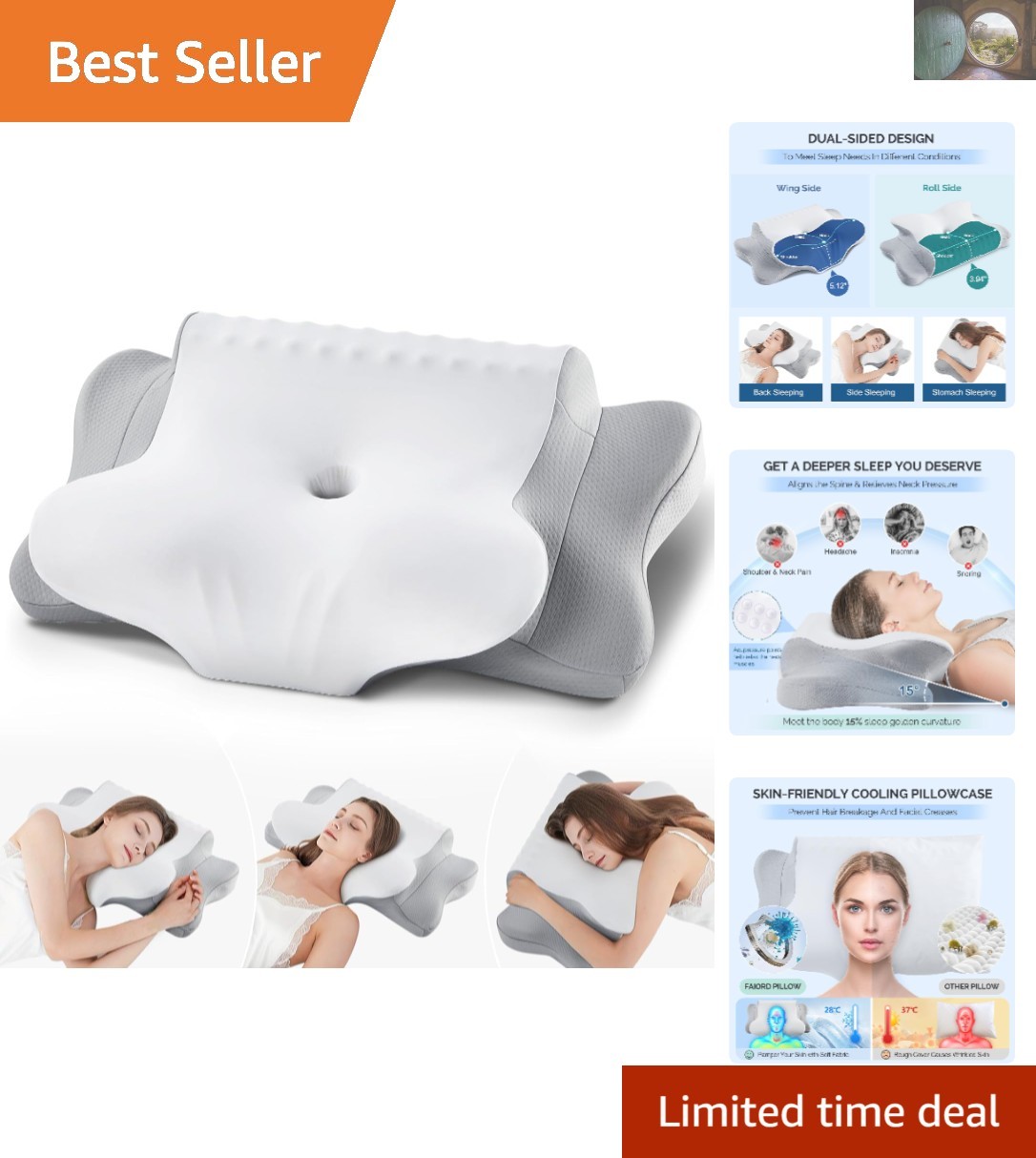 Breathable Memory Foam Cervical Pillow - Ultimate Comfort & Support Nightly