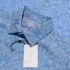 Robert Graham NWT Highland Casual Button Down Shirt Size L Classic Fit in Blue