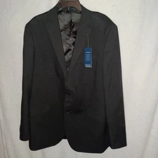 Kenneth Cole Suit Jacket Sport Coat Blazer Sz46L Black Techni-Cole Stretch (19E)