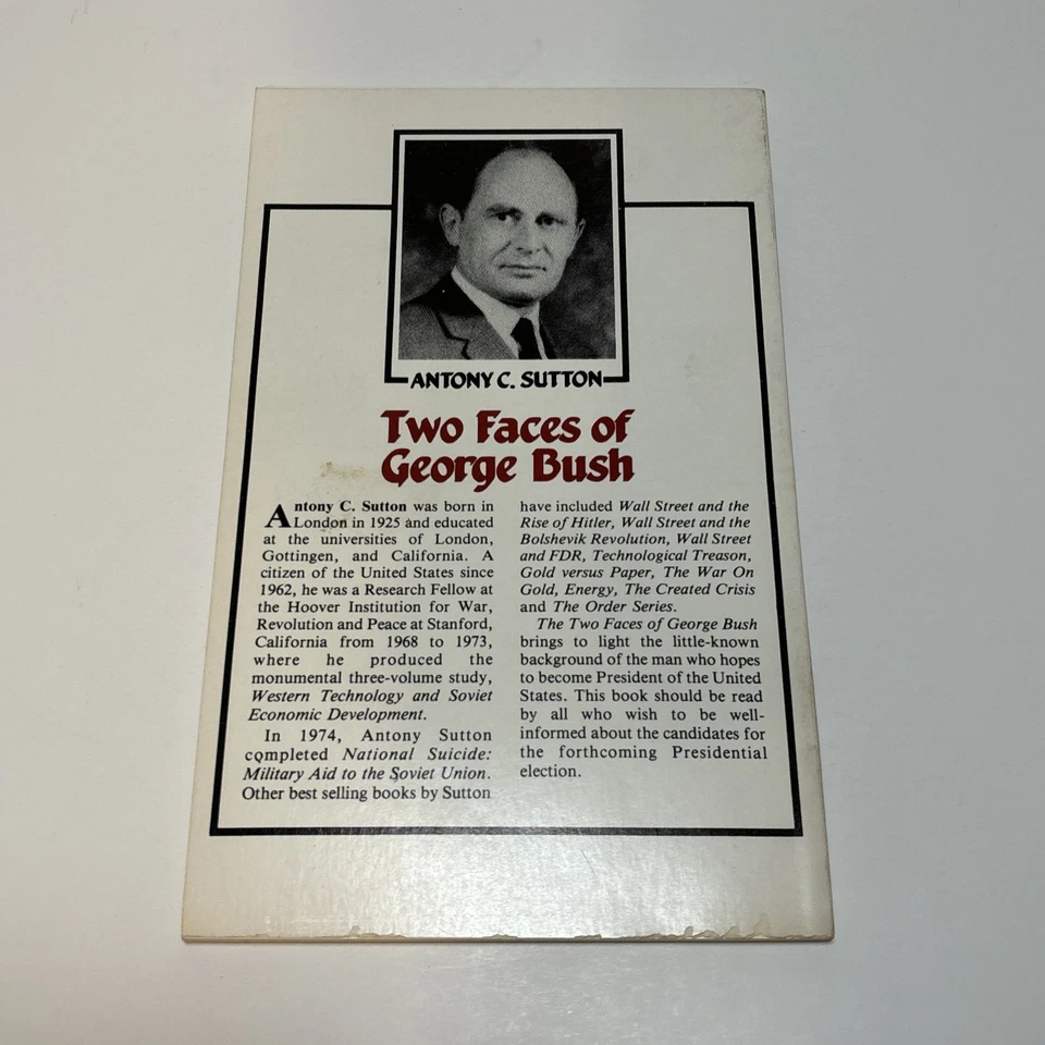 The Two Faces of George Bush by Antony C. Sutton Paperback 1988 Election - Rare - Image 2 of 4
