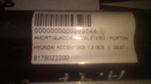8178022200 Stoßdämpfer Kofferraum / Tor für HYUNDAI Accent (X3) 1.3 Gl 289544 - Bild 3 von 9