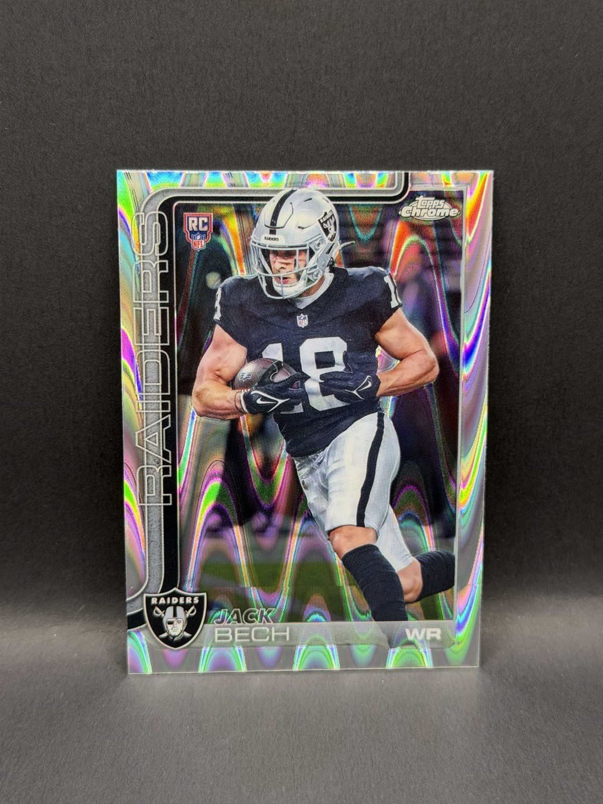 2025 Topps Chrome Jack Bech RAY WAVE REFRACTOR ROOKIE #388 Las Vegas Raiders RC