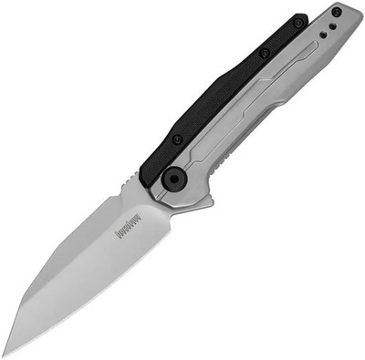 Kershaw 2049 Lithium Folding Knife 3.25'' Reverse Tanto Blade, Silver Handle