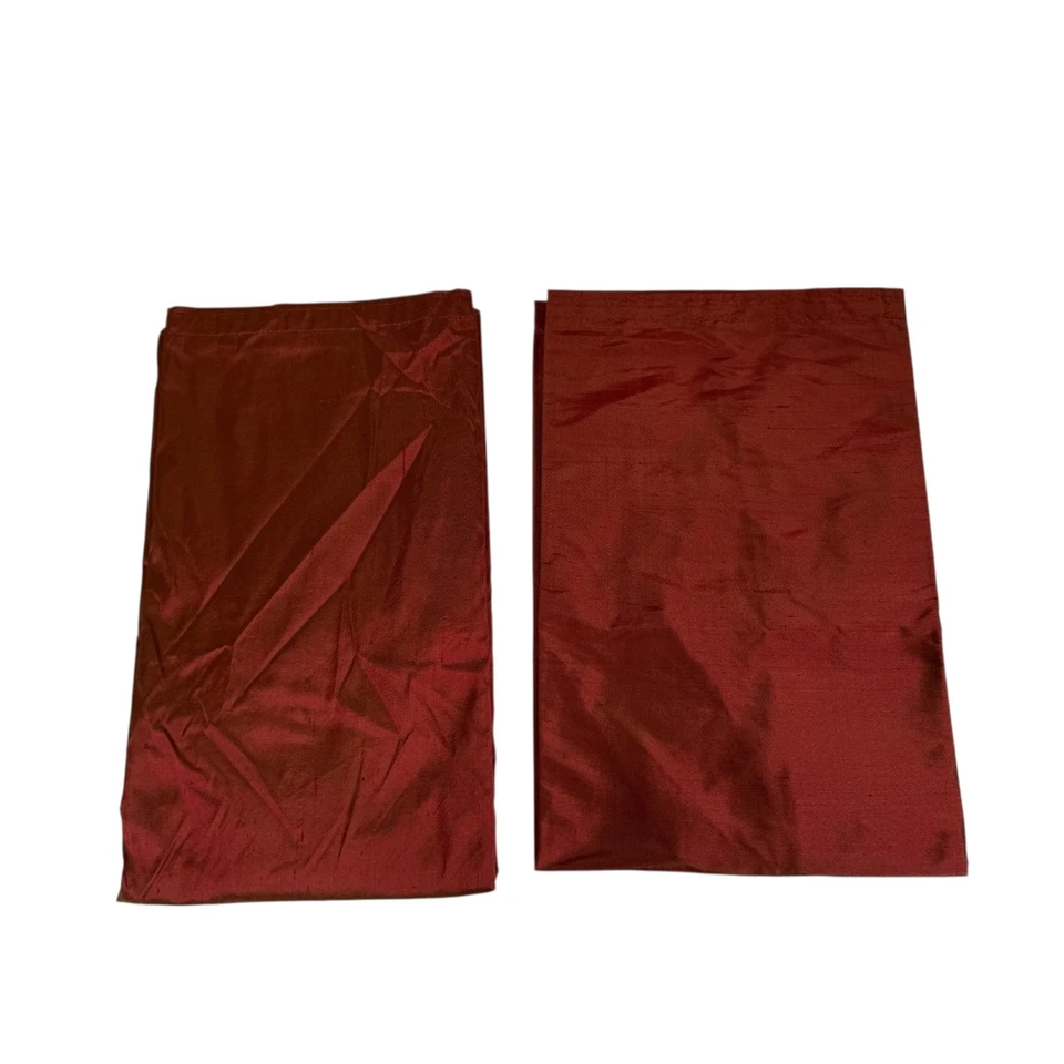 复古 Ralph Lauren Rossini 真丝 Euro Sham 勃艮第红色豪华 26x26 2 件套 — 第 3/4 张图片