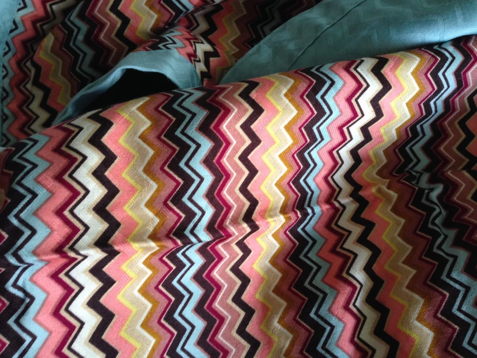 Missoni for Target duvet cover king never used chevron stripes aqua flip side - Image 4 of 4
