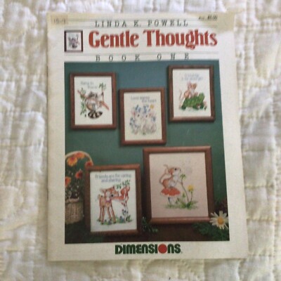Gentle Thoughts Dimensions Linda K. Powell Cross Stitch Booklet Baby Animals
