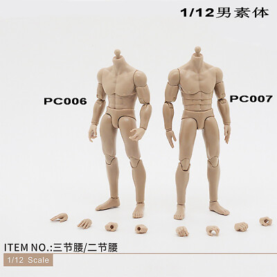 1/12 Male Flexible Waist Joint Muscle Body 6'' Action Figure