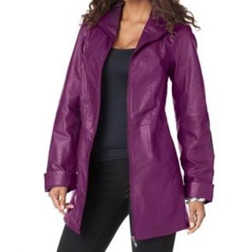 Women's Winter Fall Church Genuine Leather A-line Jacket coat plus 18W 1X - Afbeelding 1 van 12