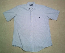 Ralph Lauren Polo Golf Button Up Shirt Mens Small Blue Striped Tilden Cotton