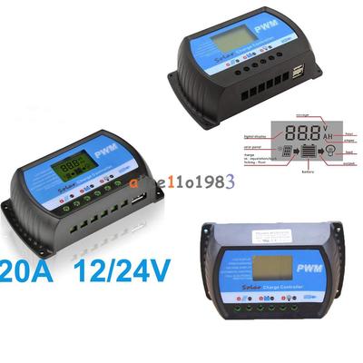 10A/20A/30A Solar Panel Regulator Charge Controller PWM LCD Dual USB 1