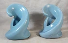 Vintage Mid Century Stangl Free Form Swirl Pottery Candle Holder Pair