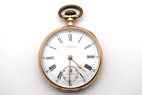Antique Waltham Traveler 14ct Gold Pocket Watch – 1907 – Fully Working