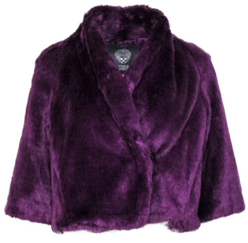 Vince Camuto - Purple Faux Fur Plush Cropped Jack… - image 1