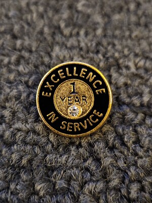 LOT of 10 - PinMart's Gold Plated Excellence in Service 1 Year Award ...