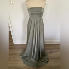 BHLDN - Elsie Straight-Neck Satin A-Line Gown, size 6